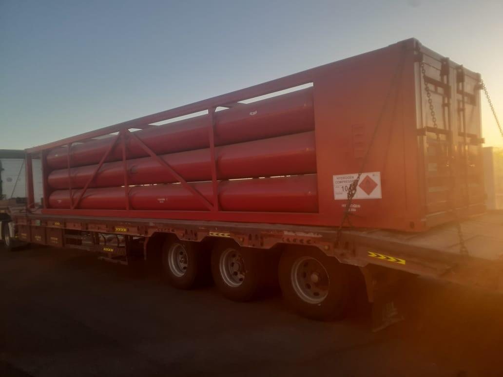 Placarded hazardous cargo secured on a Fateen trailer